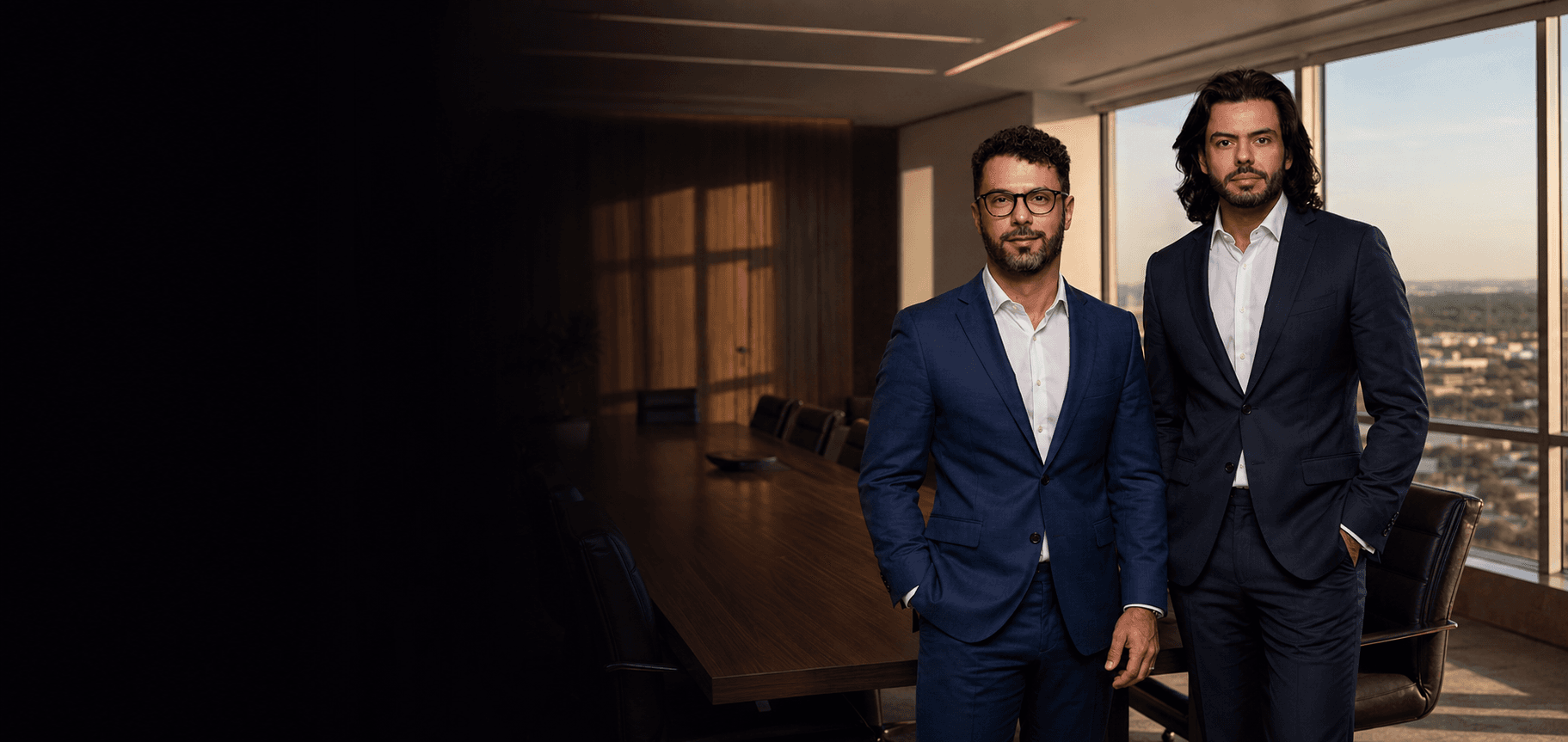 Luís Henrique Oliveira Paim e Eduardo Osmar de Oliveira em ambiente executivo